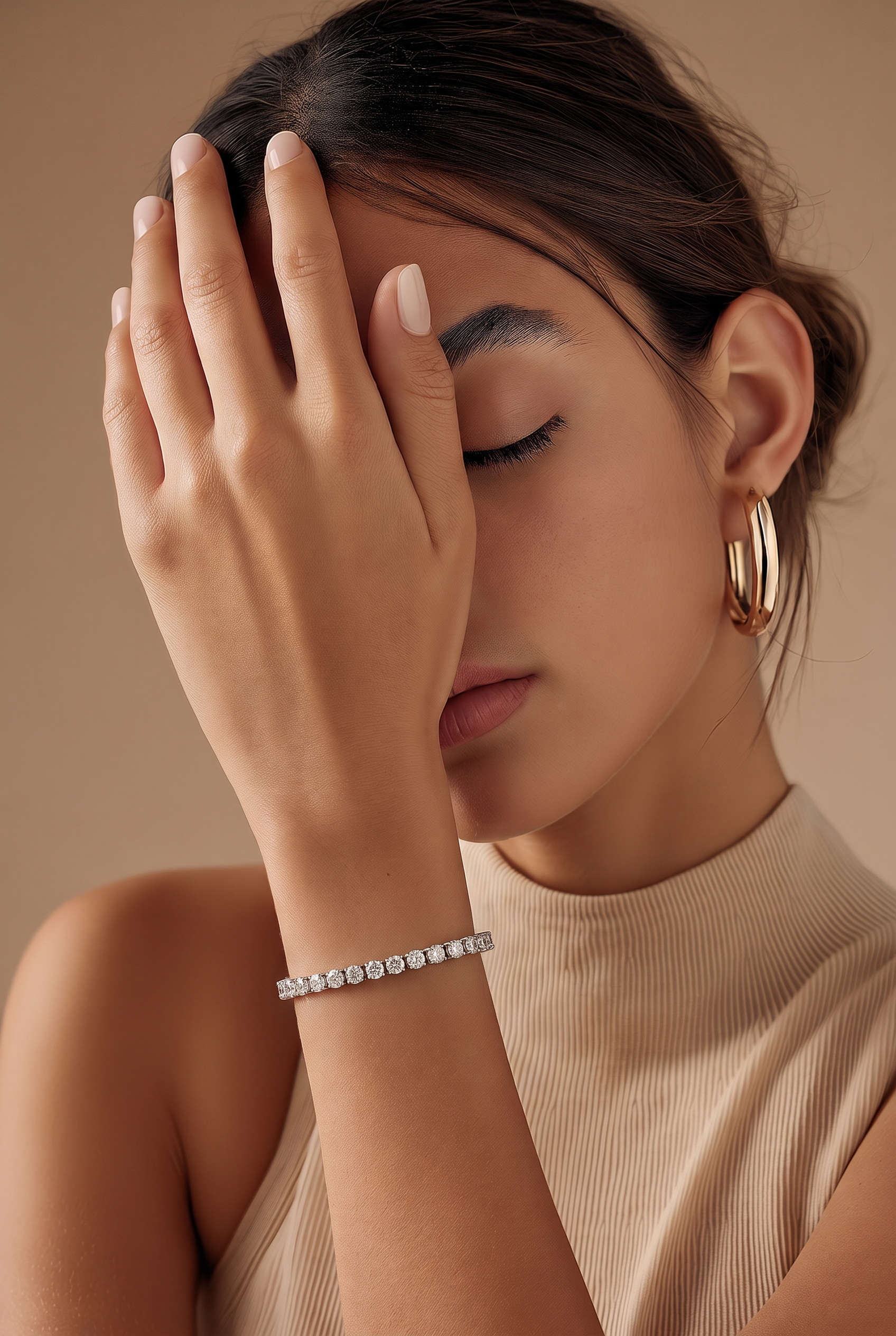 14kt White Gold Lab Diamond Tennis Bracelet