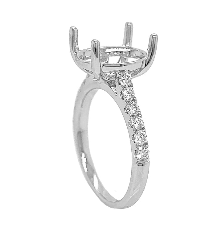 18kt White Gold Diamond Semi Mount