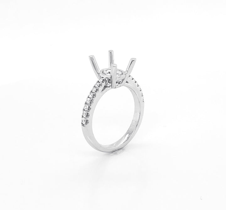 18kt White Gold Diamond Semi Mount