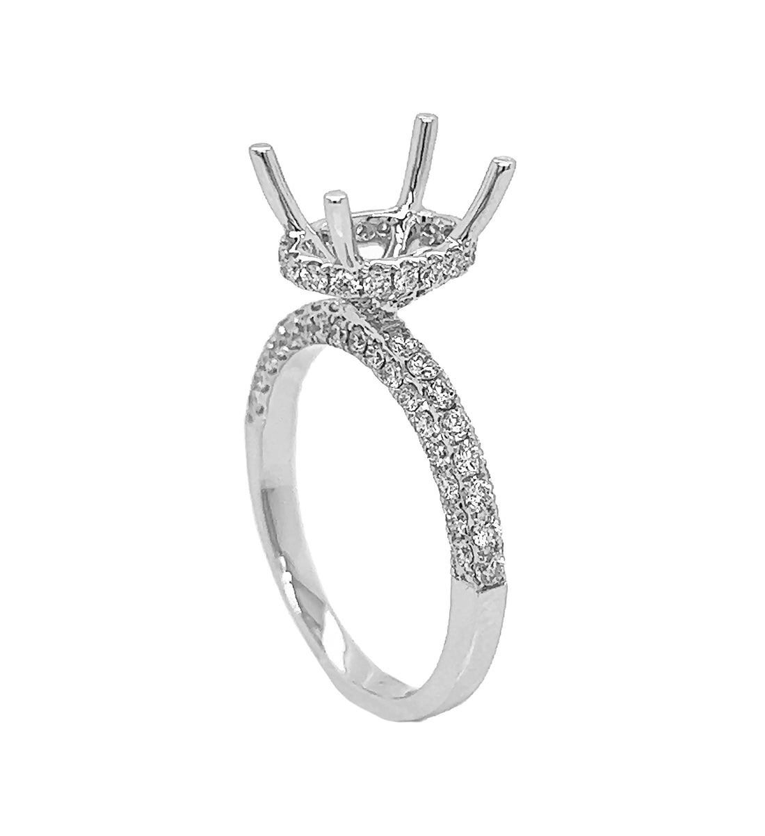 18kt White Gold Diamond Semi Mount
