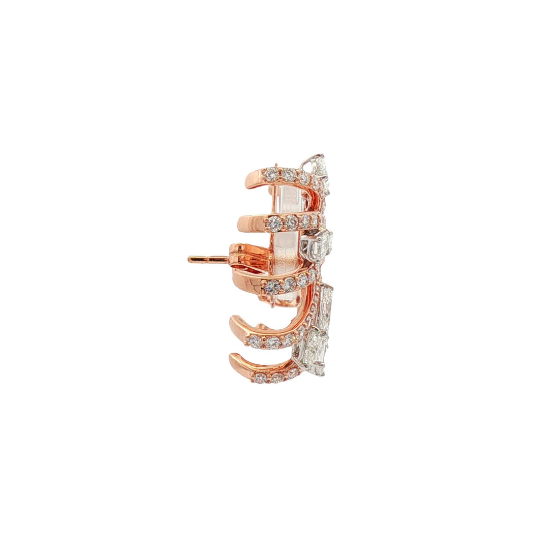 18kt Rose And White Gold Diamond Earrings