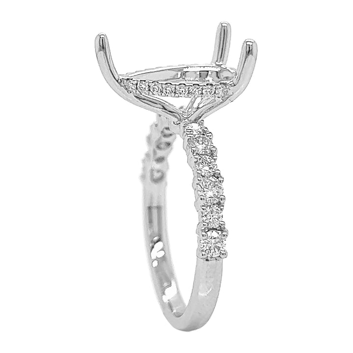 18kt White Gold Diamond Semi Mount