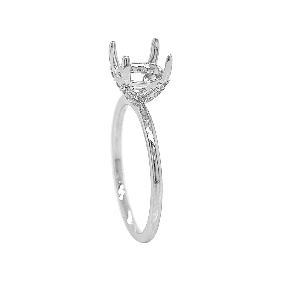 18kt White Gold Diamond Semi Mount