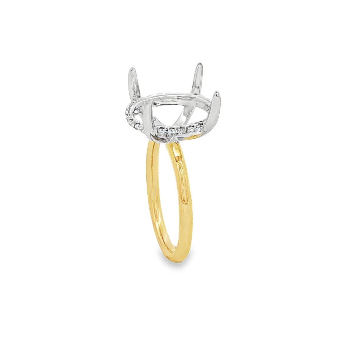 18kt White And Yellow Gold Diamond Semi-Mount
