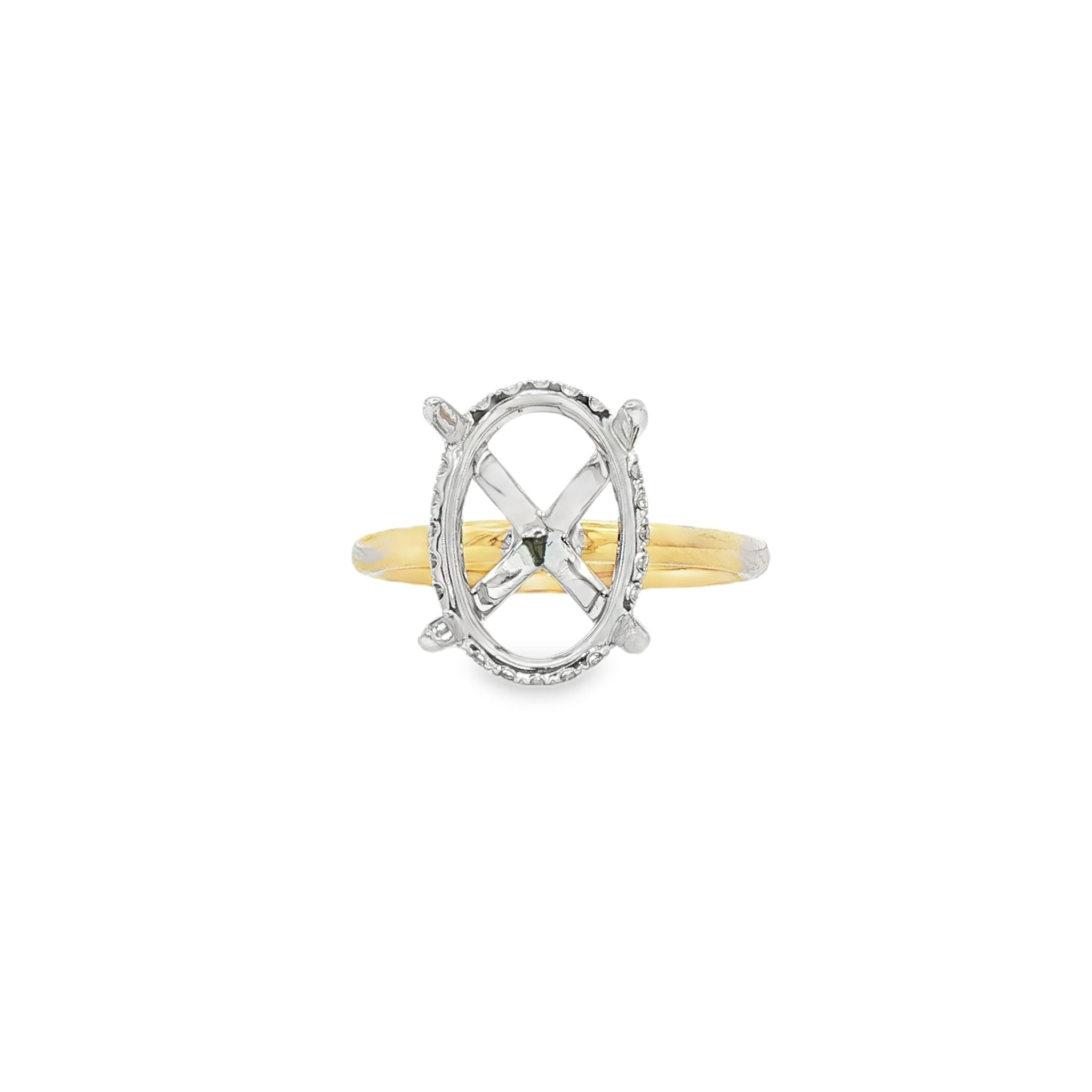 18kt White And Yellow Gold Diamond Semi-Mount