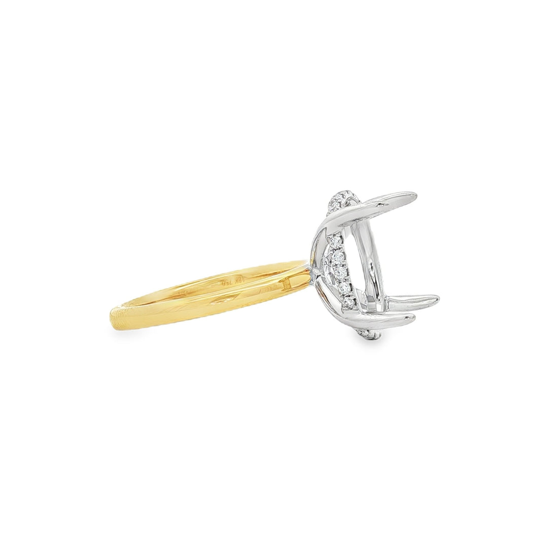 18kt White And Yellow Gold Diamond Semi-Mount