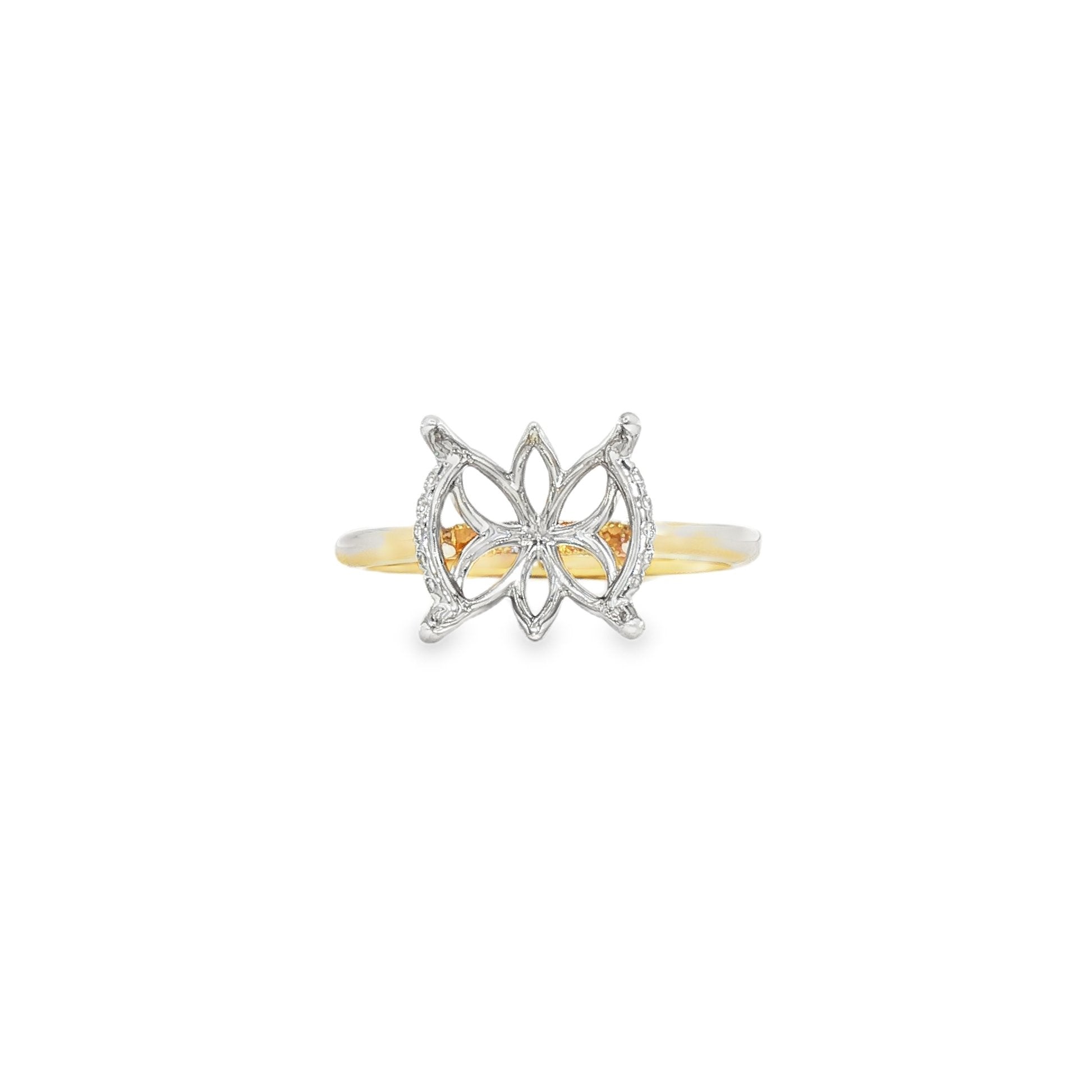 14kt Yellow And White Gold Lab Diamond Semi-Mount