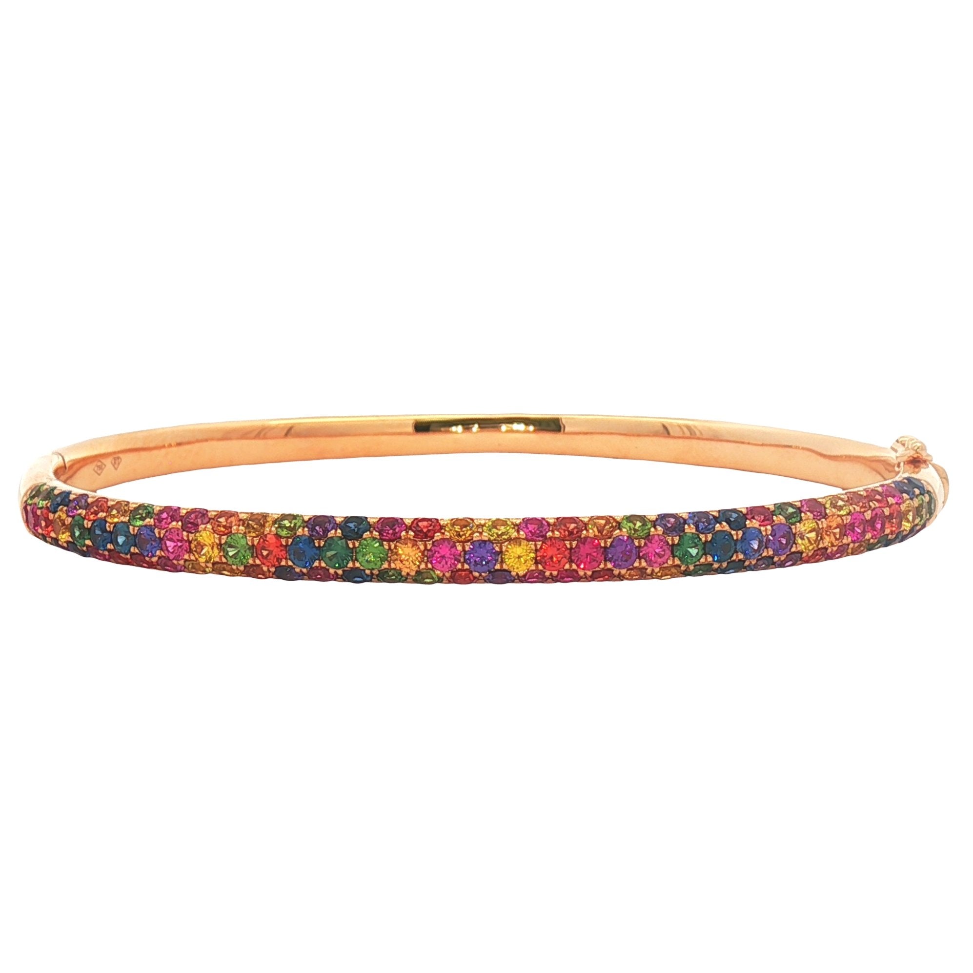 18kt Rose Gold Multi Sapphire Bangle
