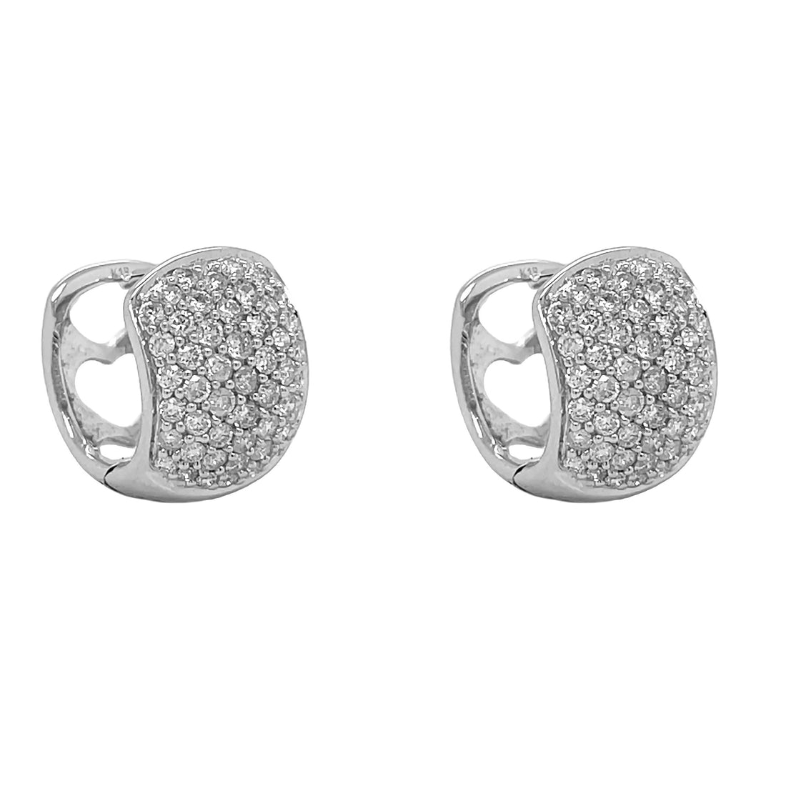 18kt White Gold Diamond Huggie Earrings