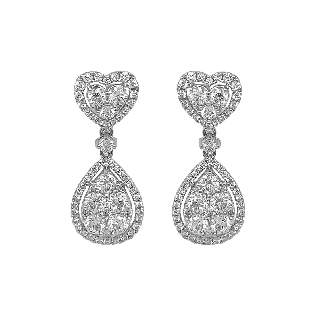 18kt White Gold Diamond Earrings