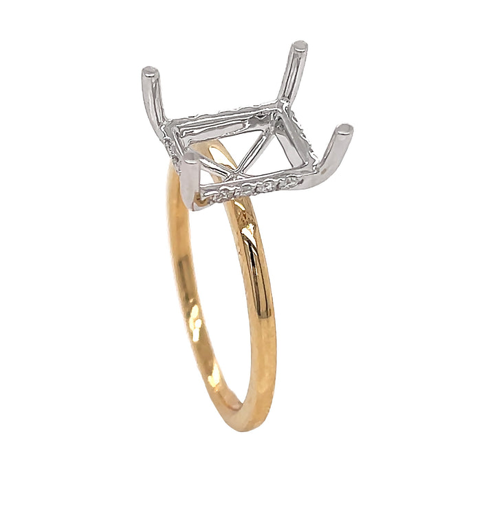 18kt Yellow and White Gold Diamond Semi-mount