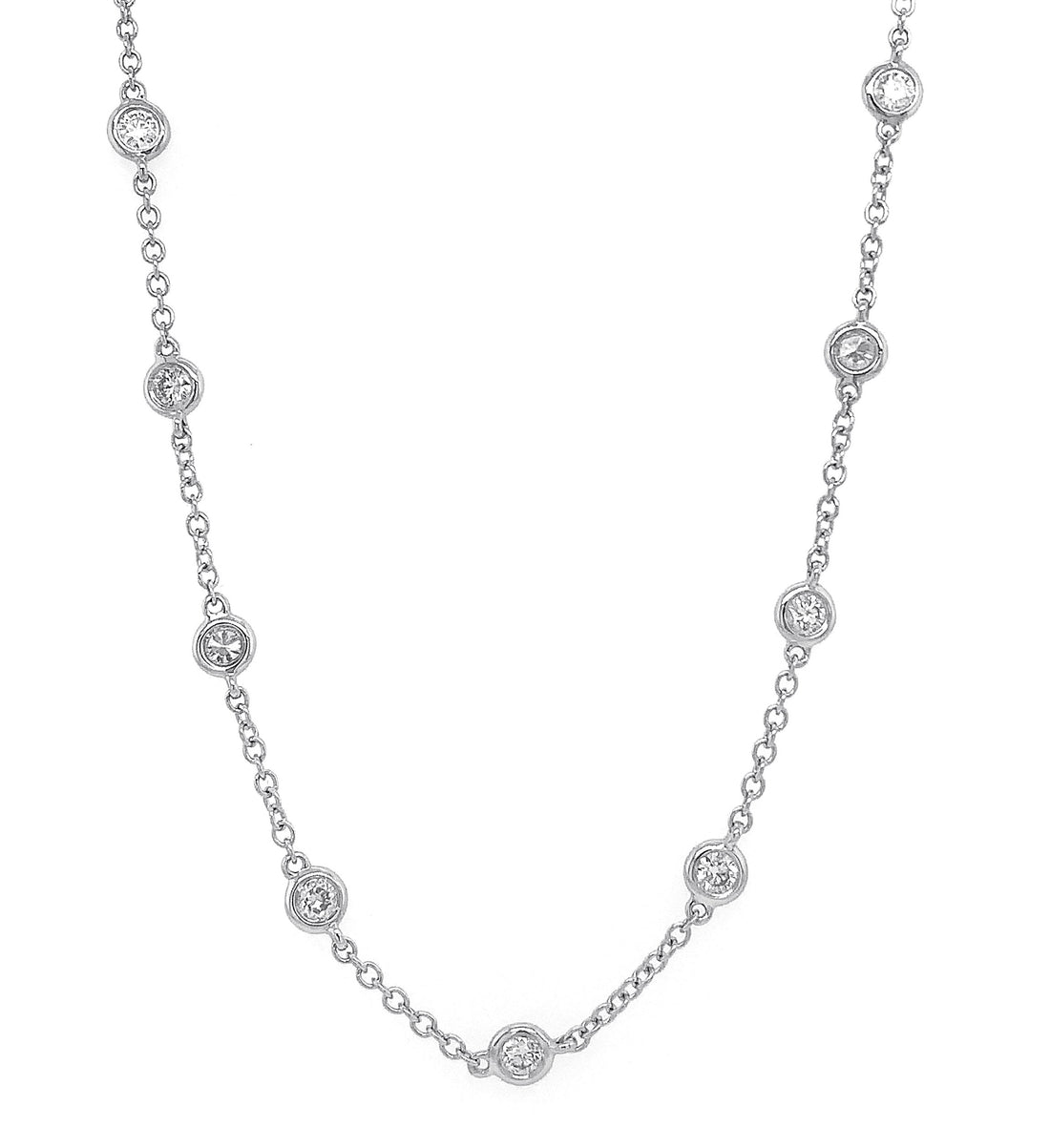 18kt White Gold Diamonds-by-the-inch Necklace