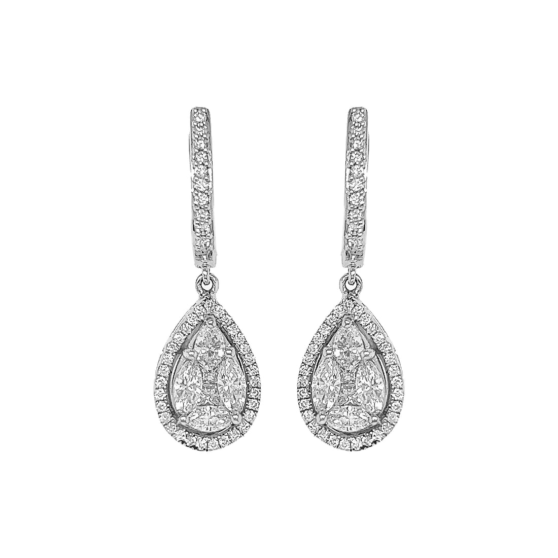18kt White Gold Diamond Earrings