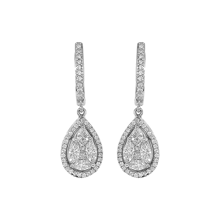 18kt White Gold Diamond Earrings