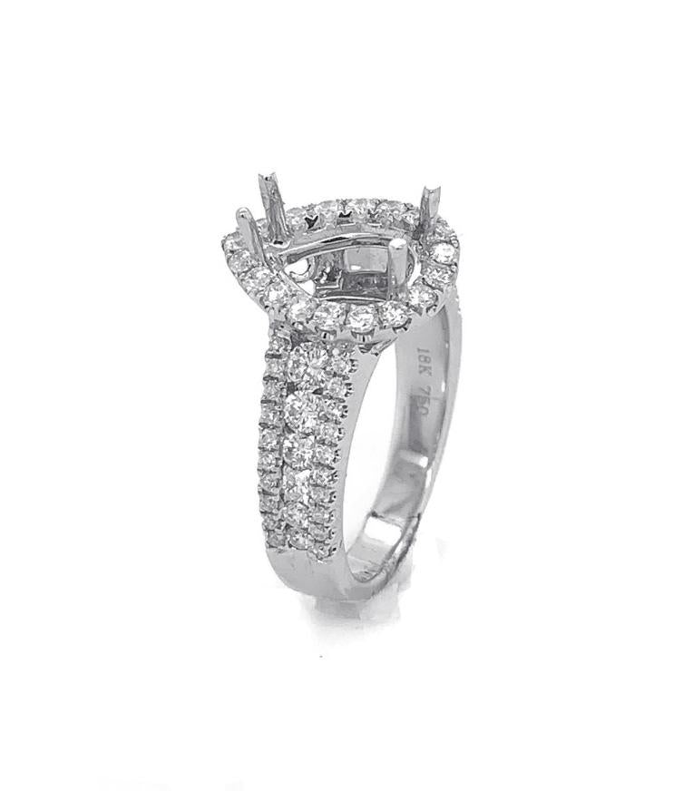 18kt White Gold Diamond Halo Semi Mount
