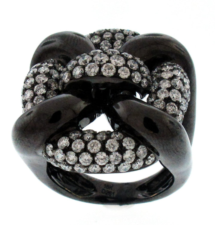 18kt Black Gold Diamond Ring