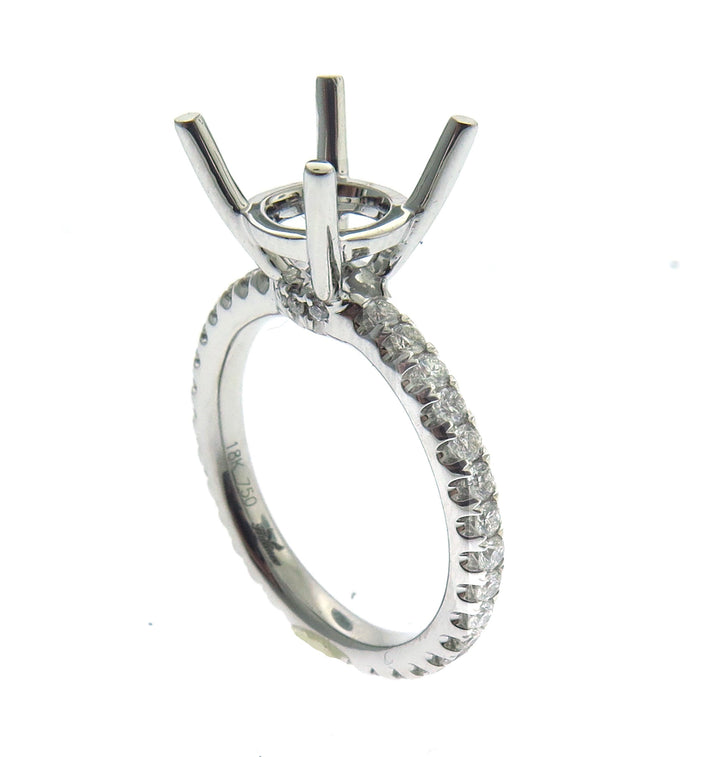18kt White Gold Diamond Eternity Semi Mount