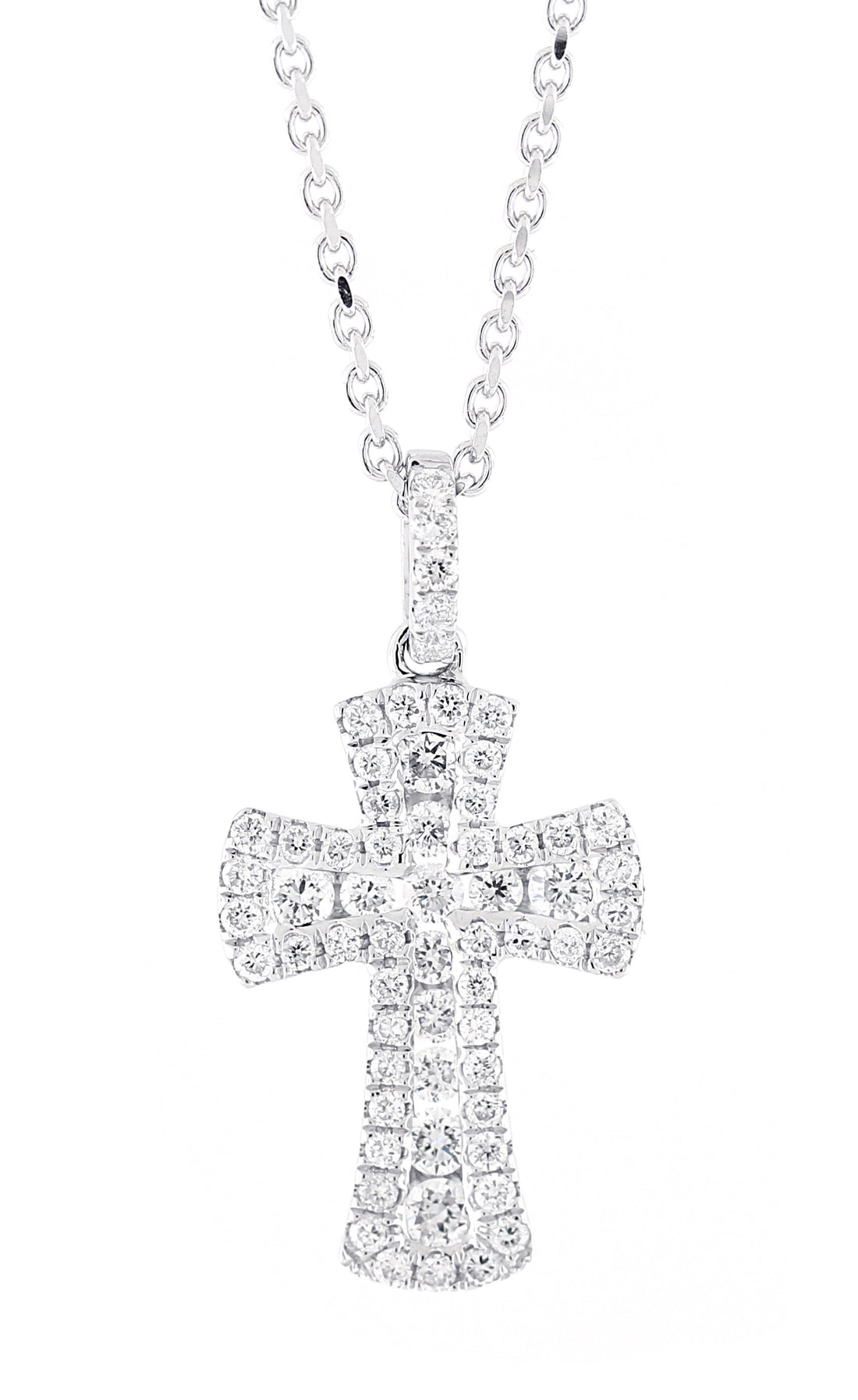 18kt White Gold Diamond Cross Pendant