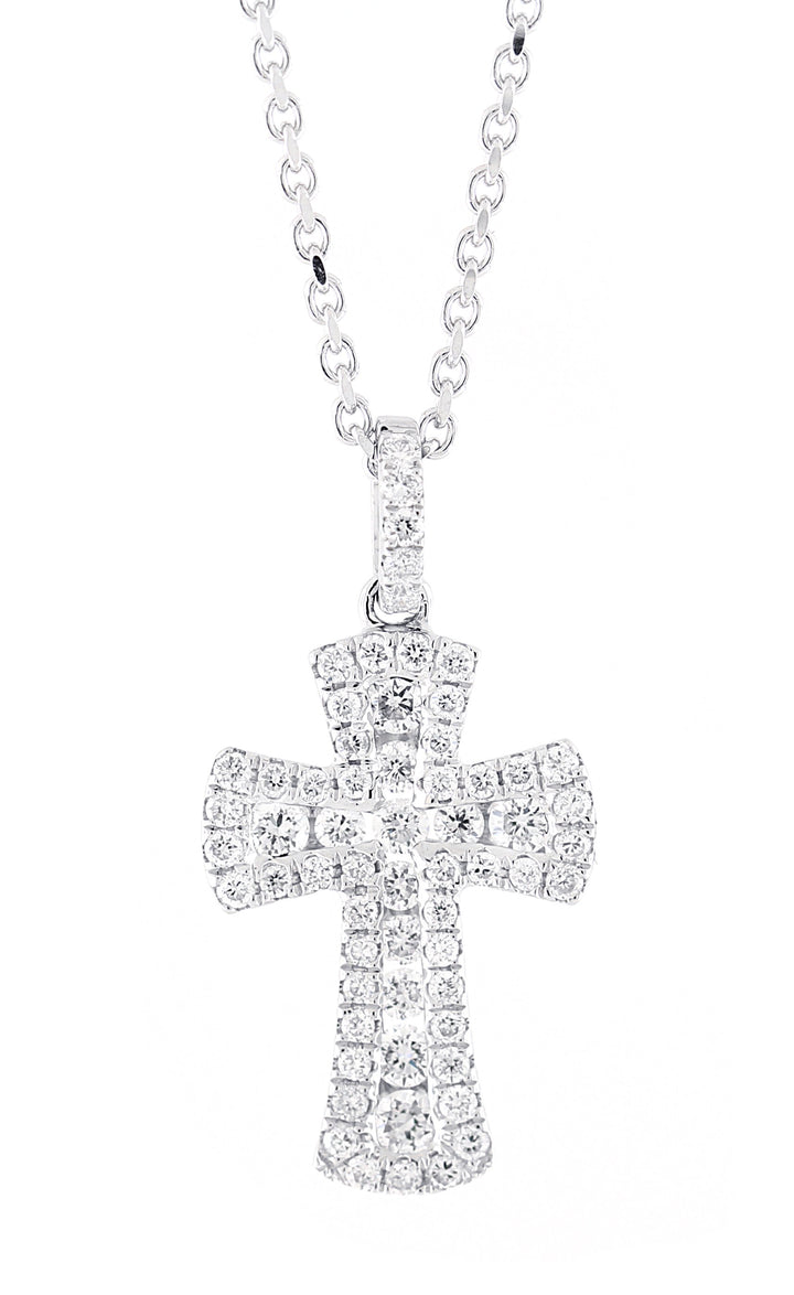 18kt White Gold Diamond Cross Pendant