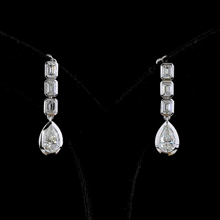 14kt White Gold Lab Diamond Dangling Earrings
