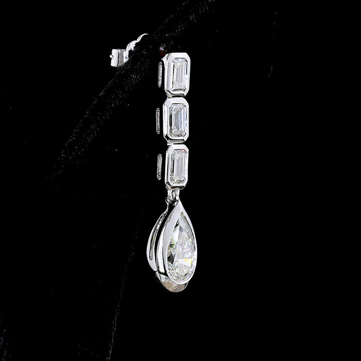 14kt White Gold Lab Diamond Dangling Earrings