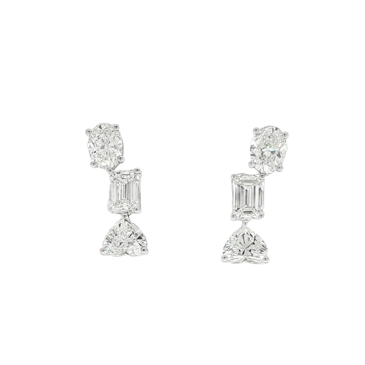 18kt White Gold GIA Certified Diamond Earrings
