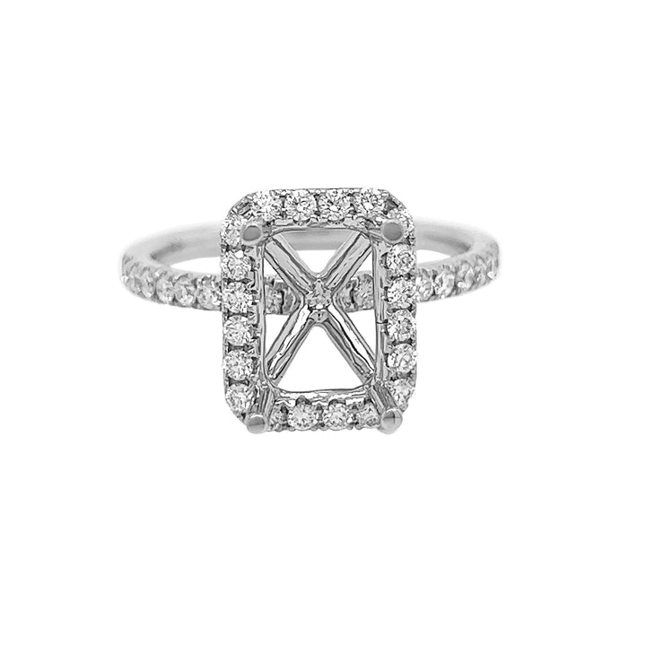 18kt White Gold Diamond Semi Mount