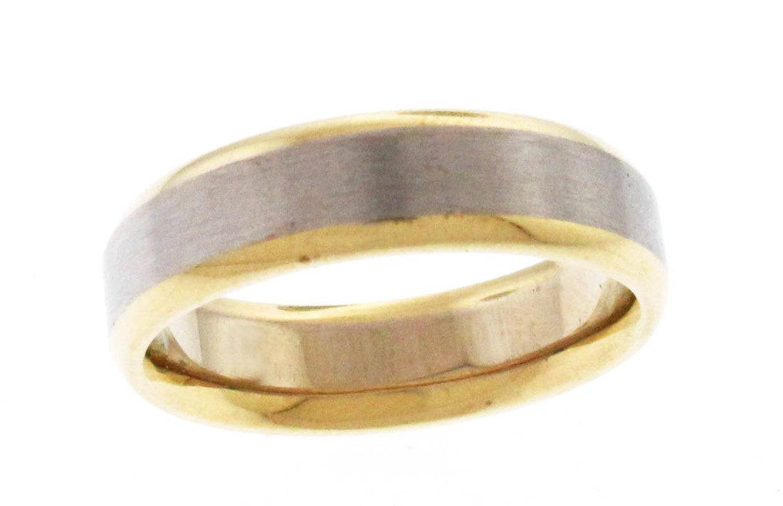 14kt White And Yellow Gold Men's Wedding Band