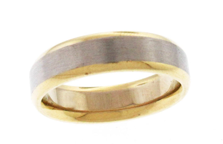 14kt White And Yellow Gold Men's Wedding Band