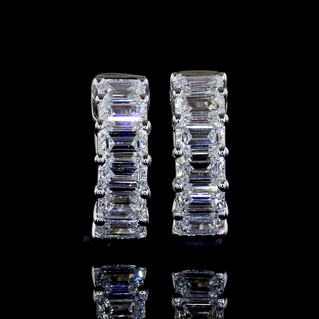 14kt White Gold Lab Diamond Huggie Earrings