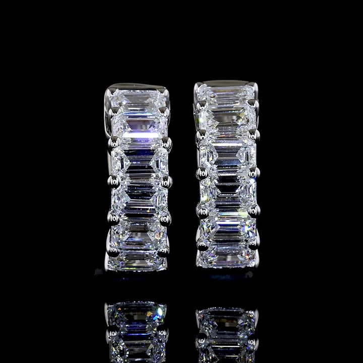 14kt White Gold Lab Diamond Huggie Earrings
