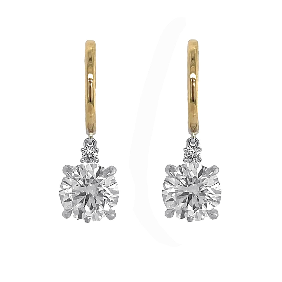 18kt Yellow and White Gold GIA Certified Diamond Dangling Earring Mounting