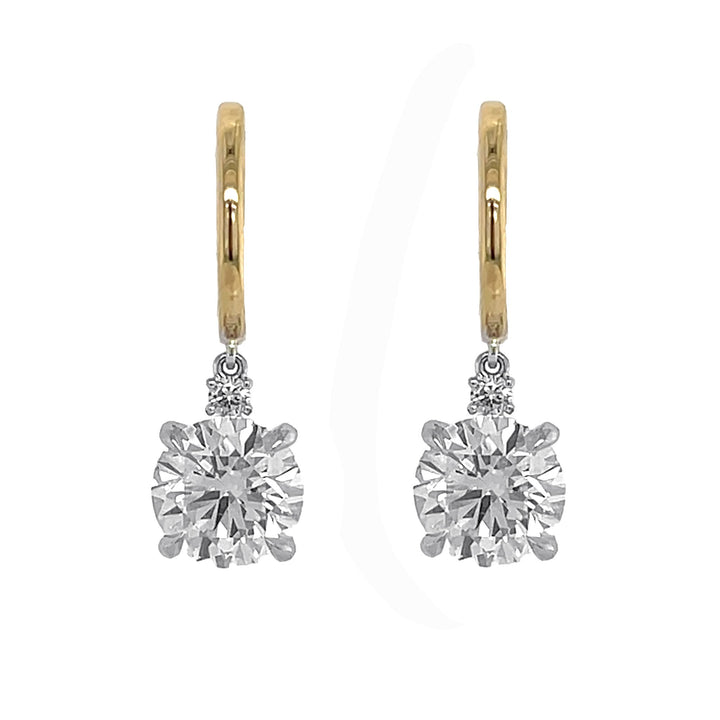 18kt Yellow and White Gold GIA Certified Diamond Dangling Earring Mounting