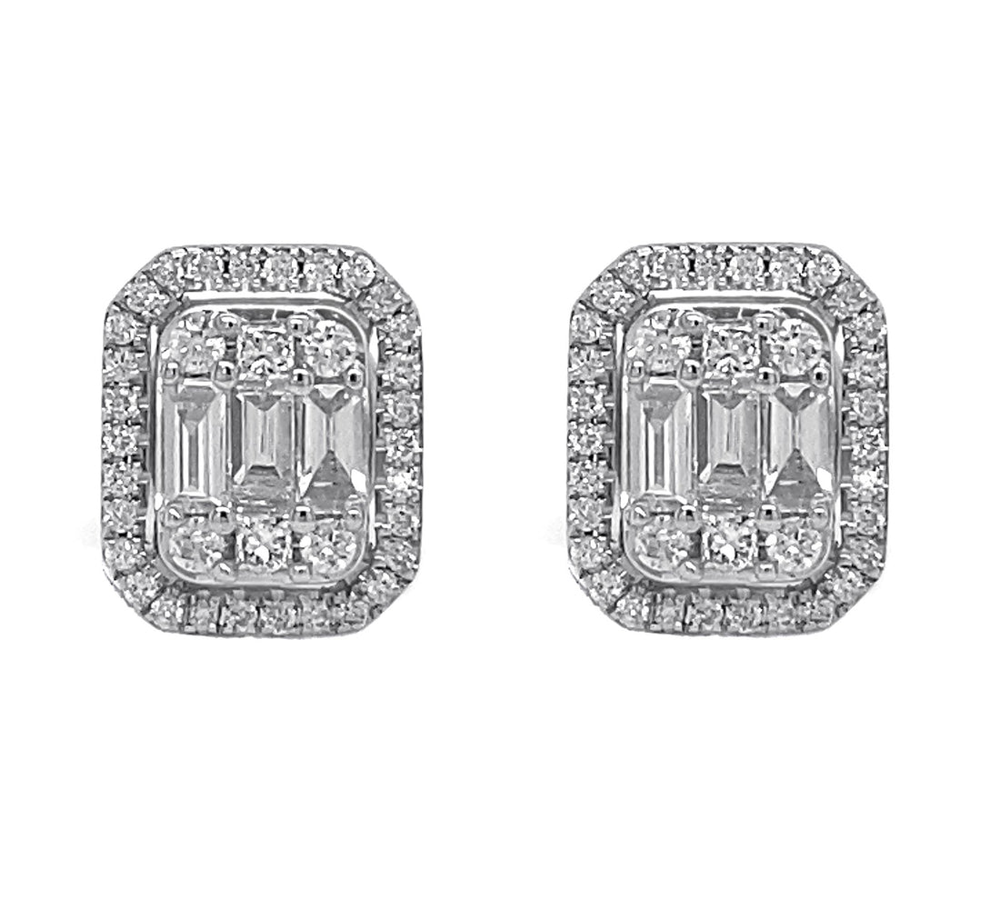 18kt White Gold Diamond Earrings