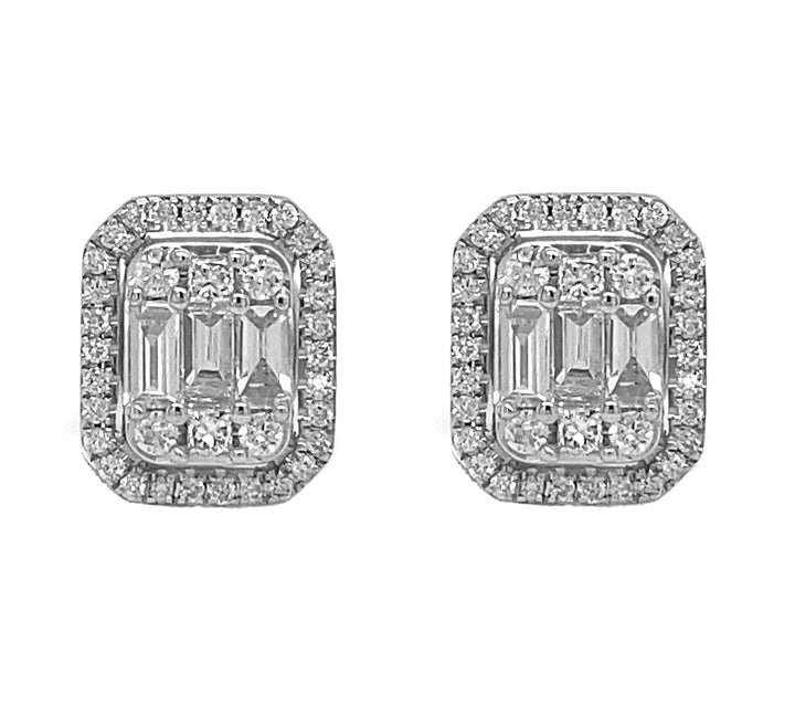 18kt White Gold Diamond Earrings