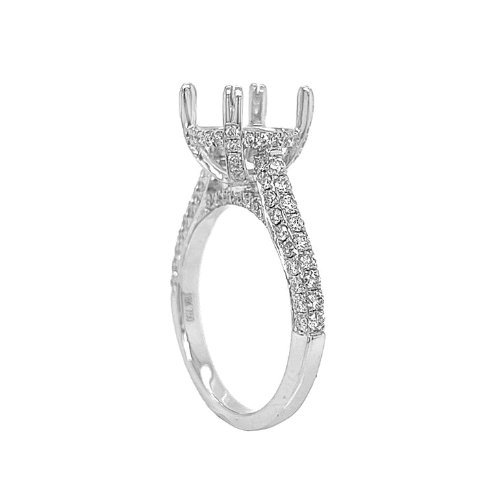 18kt White Gold Diamond Semi Mount