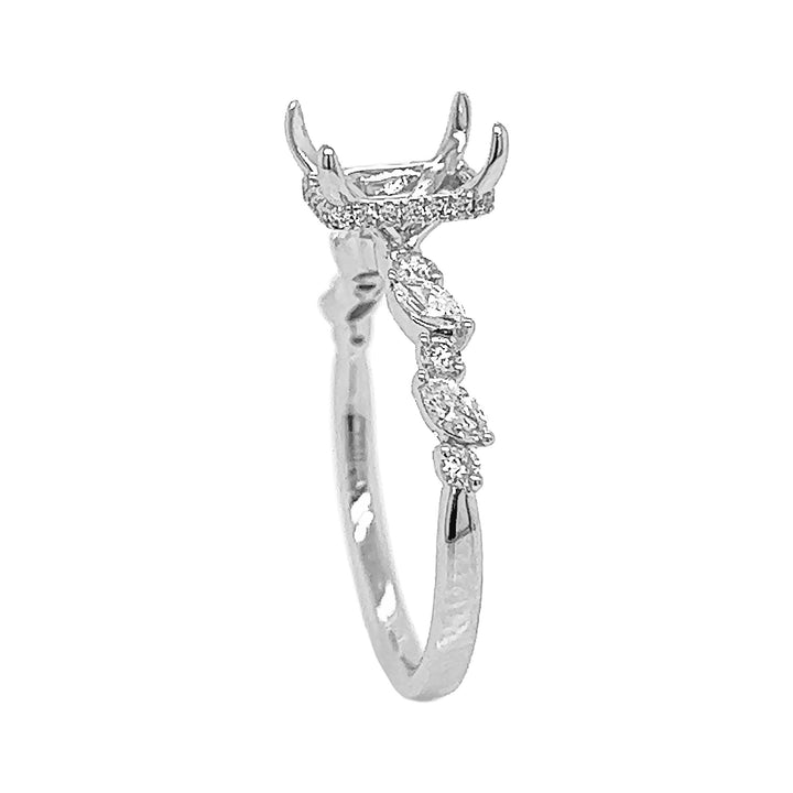 18kt White Gold Diamond Semi Mount