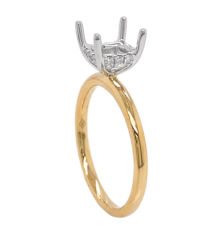 18kt Yellow and White Gold Diamond Semi-mount