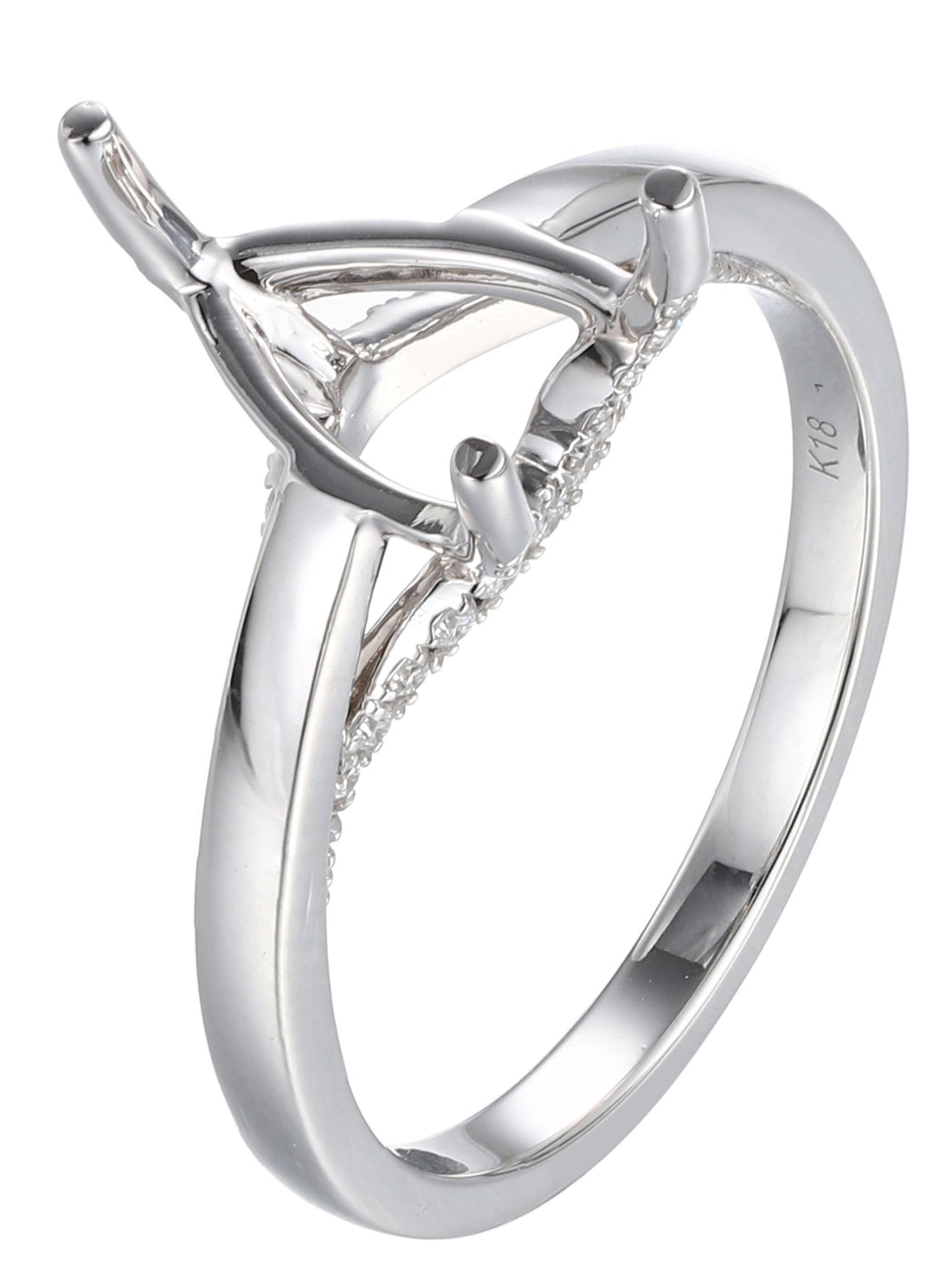 18kt White Gold Diamond Semi-mount