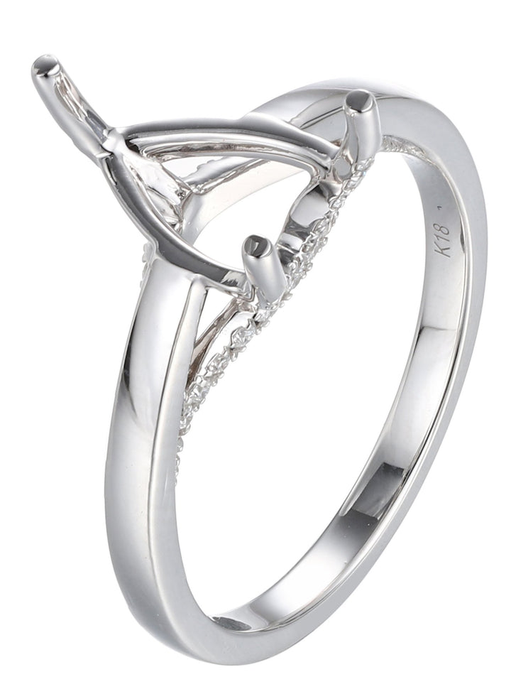 18kt White Gold Diamond Semi-mount