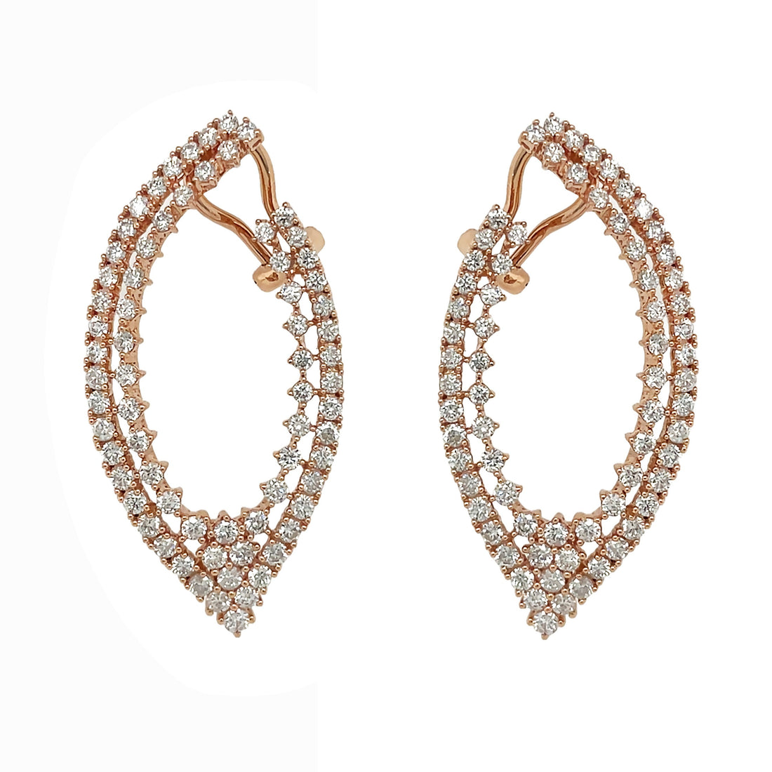 18kt Rose Gold Diamond Swirl Earrings