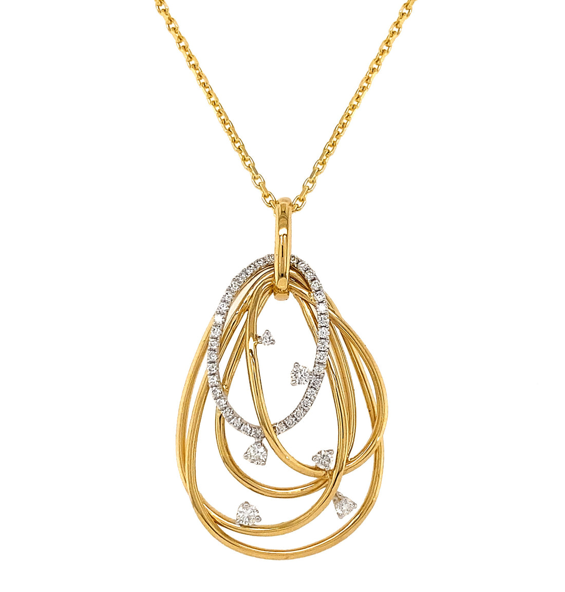 18kt Yellow and White Gold Diamond Pendant