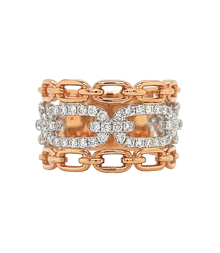 18kt Rose And White Gold Diamond Ring