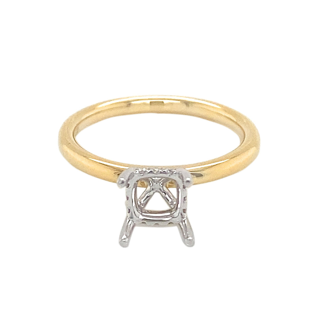 18kt Yellow and White Gold Diamond Semi-mount