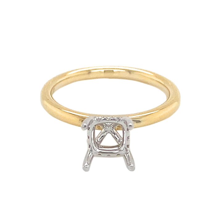 18kt Yellow and White Gold Diamond Semi-mount
