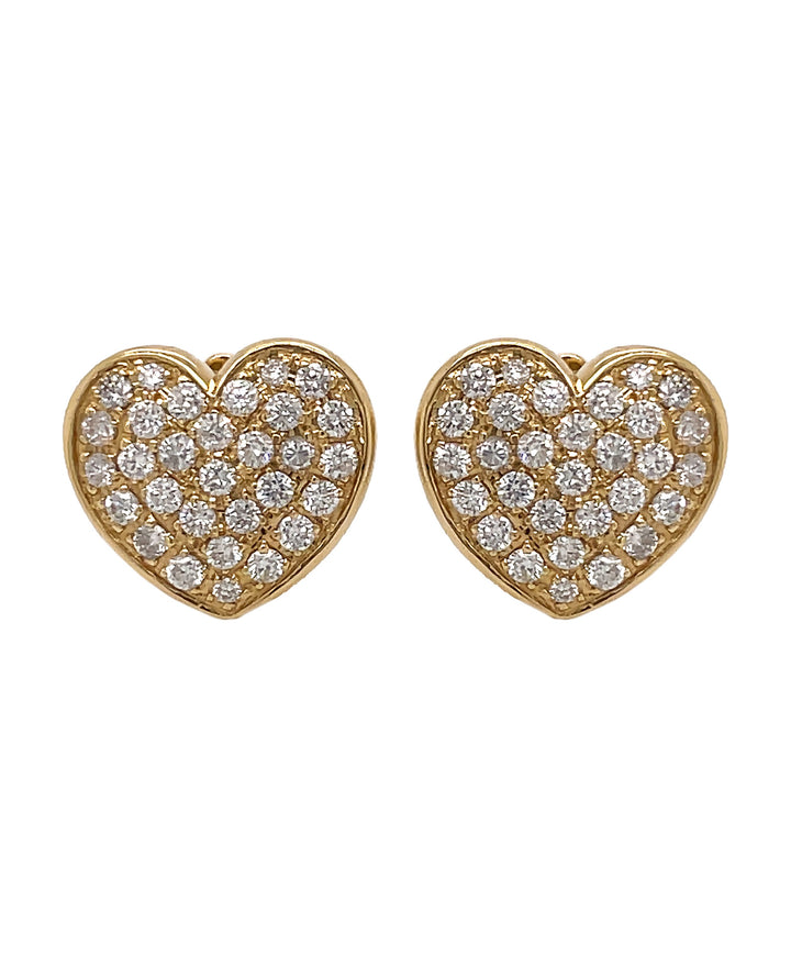 18kt Yellow Gold Diamond Earrings.