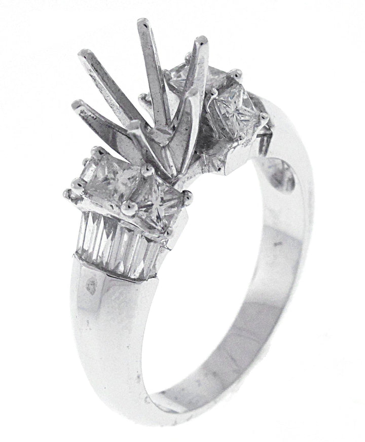 18kt White Gold Diamond Semi Mount