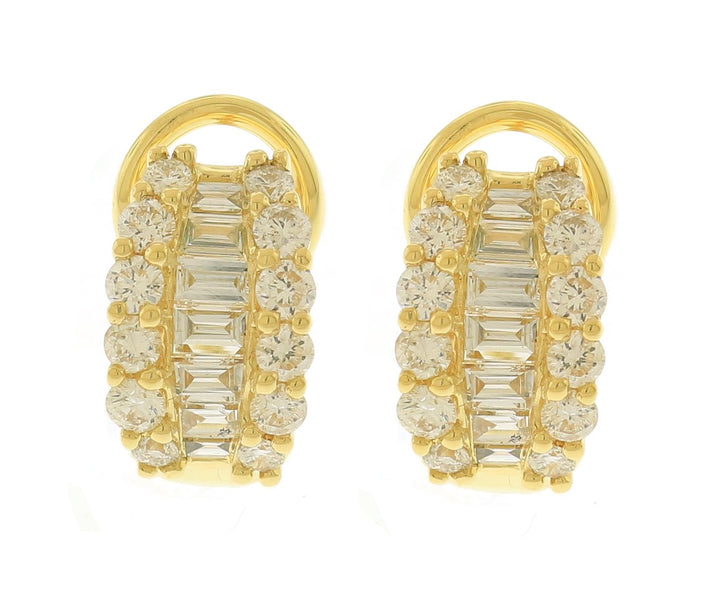 18kt Yellow Gold Diamond Earrings