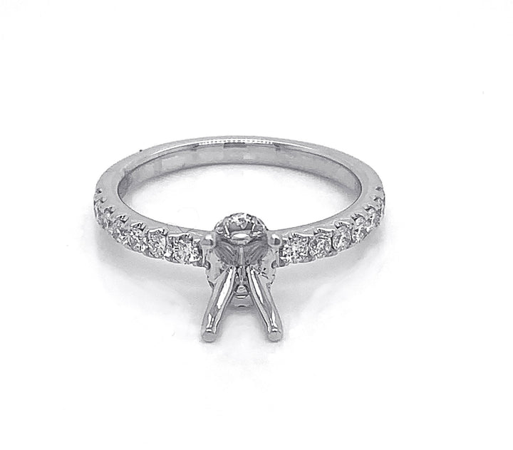 18kt White Gold Diamond Semi Mount