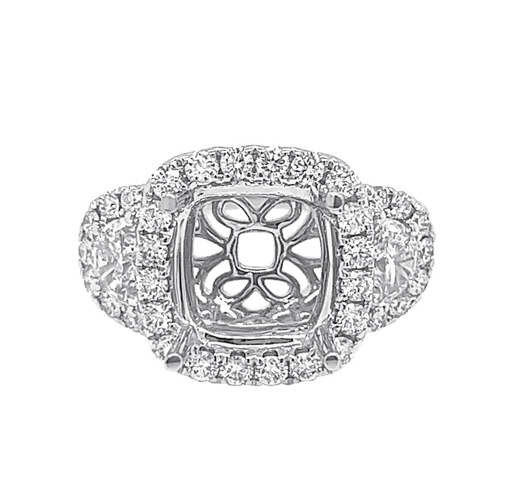 18kt White Gold Diamond Semi Mount